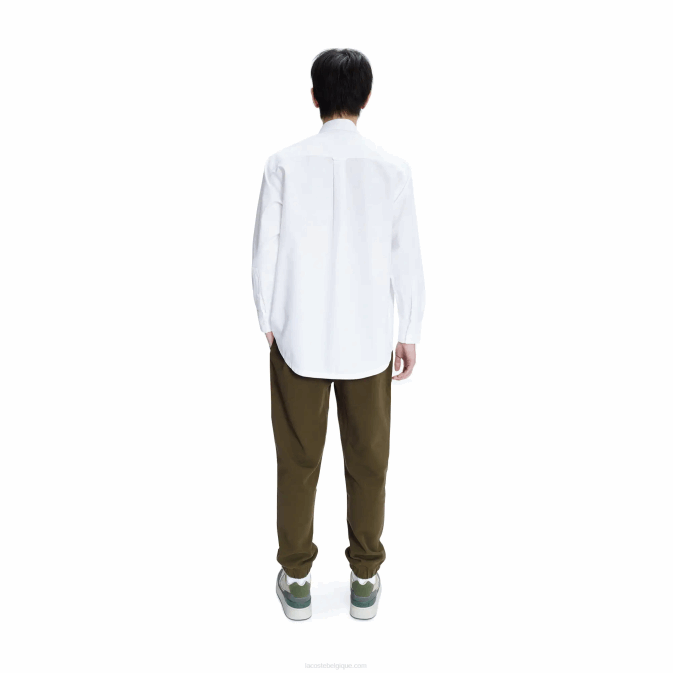 blanc 001 V6HV1631 Hommes Lacoste apc chemise en coton à coupe décontractée