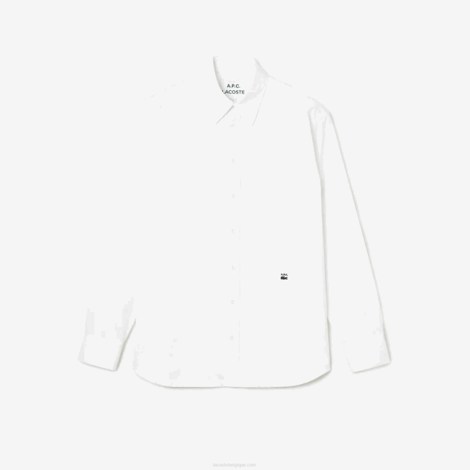 blanc 001 V6HV1631 Hommes Lacoste apc chemise en coton à coupe décontractée