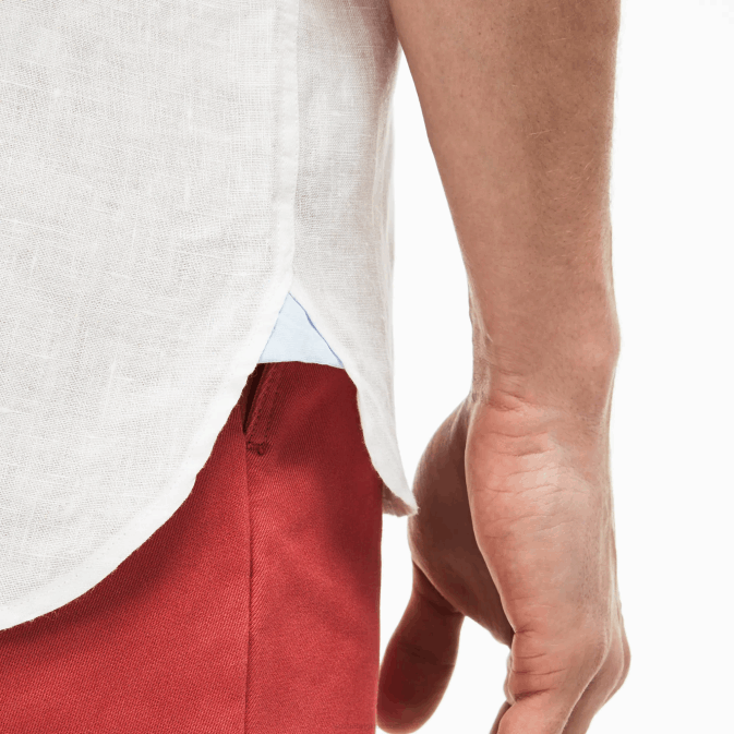 blanc 001 V6HV1646 Hommes Lacoste chemise en lin coupe classique