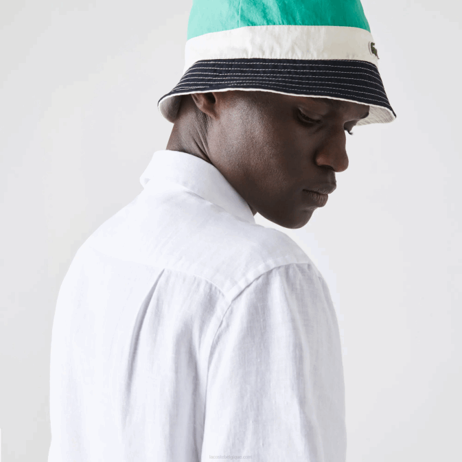 blanc 001 V6HV1646 Hommes Lacoste chemise en lin coupe classique