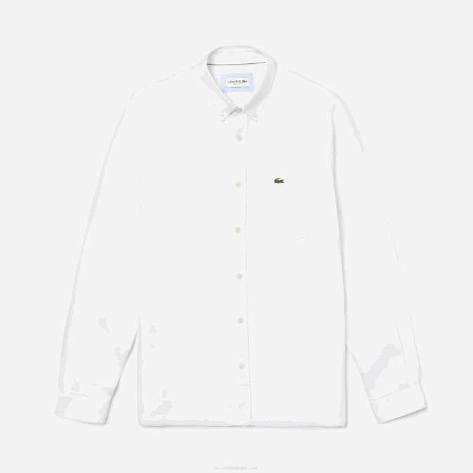 blanc 001 V6HV1651 Hommes Lacoste chemise en lin coupe classique