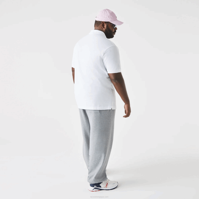 blanc 001 V6HV169 Hommes Lacoste polo en coton petit piqué - grande taille - grand