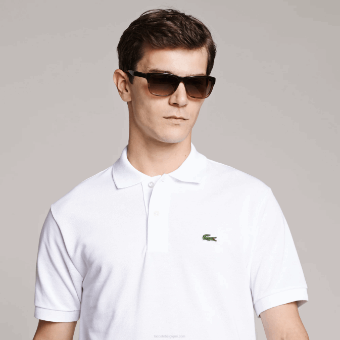 blanc 001 V6HV169 Hommes Lacoste polo en coton petit piqué - grande taille - grand