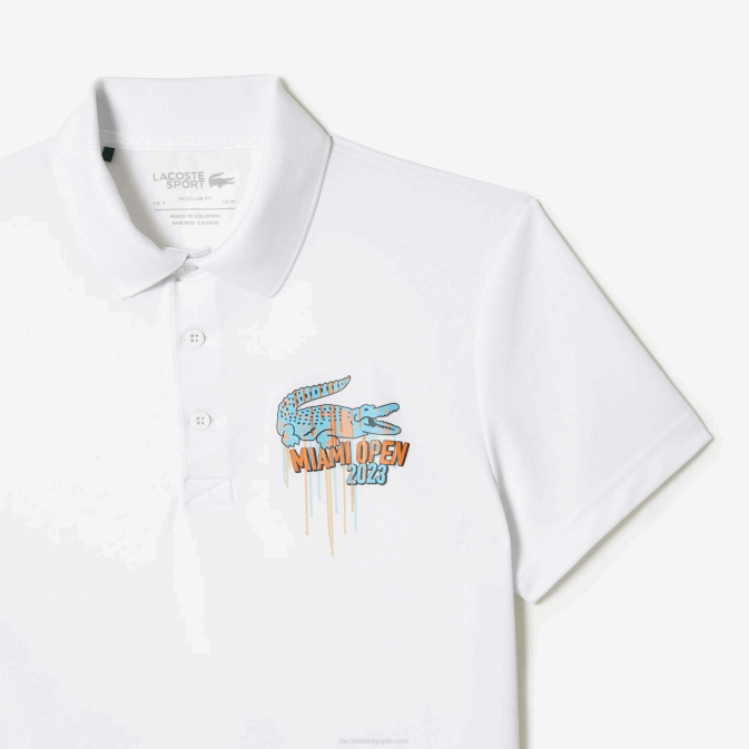 blanc 001 V6HV205 Hommes Lacoste polo en piqué sport miami open edition