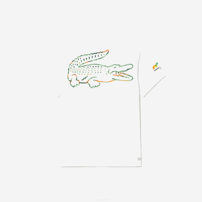 blanc 001 V6HV215 Hommes Lacoste t-shirt sport miami open edition