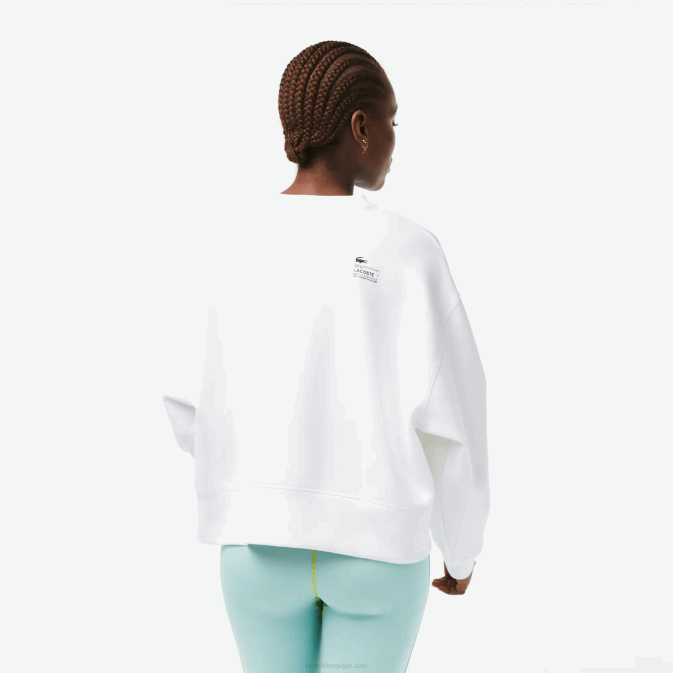 blanc 001 V6HV2390 femmes Lacoste sweat à logo dans le dos