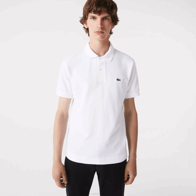 blanc 001 V6HV249 Hommes Lacoste polo original l1212 avec piqué de coton épais