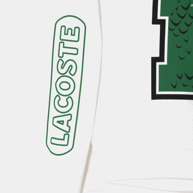 blanc 001 V6HV2578 femmes Lacoste imprimé surdimensionné et sweat-shirt de marque