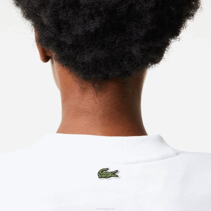 blanc 001 V6HV2578 femmes Lacoste imprimé surdimensionné et sweat-shirt de marque