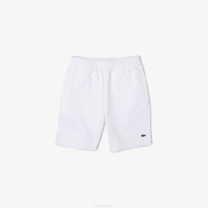 blanc 001 V6HV415 Hommes Lacoste short en molleton de coton bio brossé