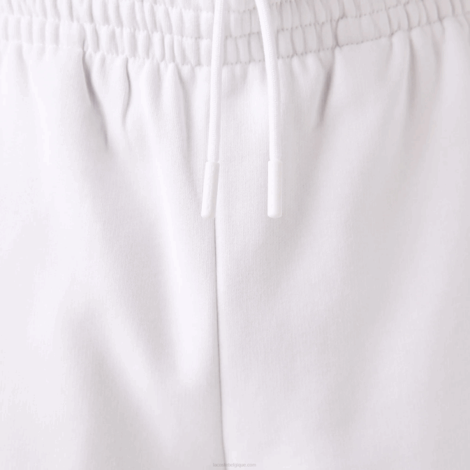 blanc 001 V6HV415 Hommes Lacoste short en molleton de coton bio brossé