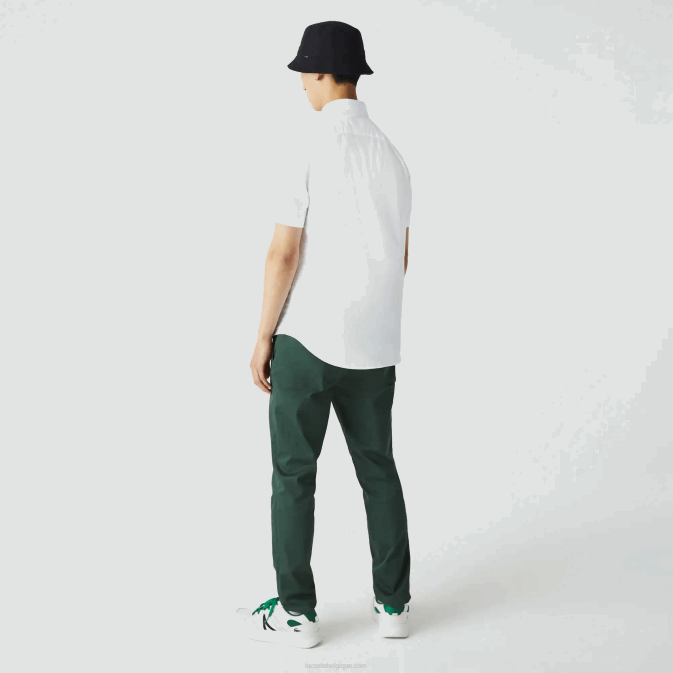 blanc 001 V6HV450 Hommes Lacoste chemise coupe classique en coton