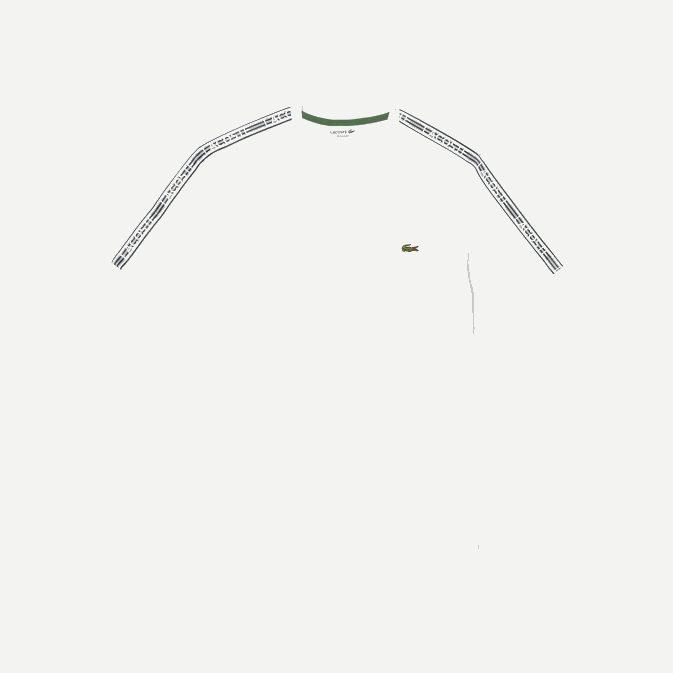 blanc 001 V6HV46 Hommes Lacoste t-shirt coupe classique à rayures et logo