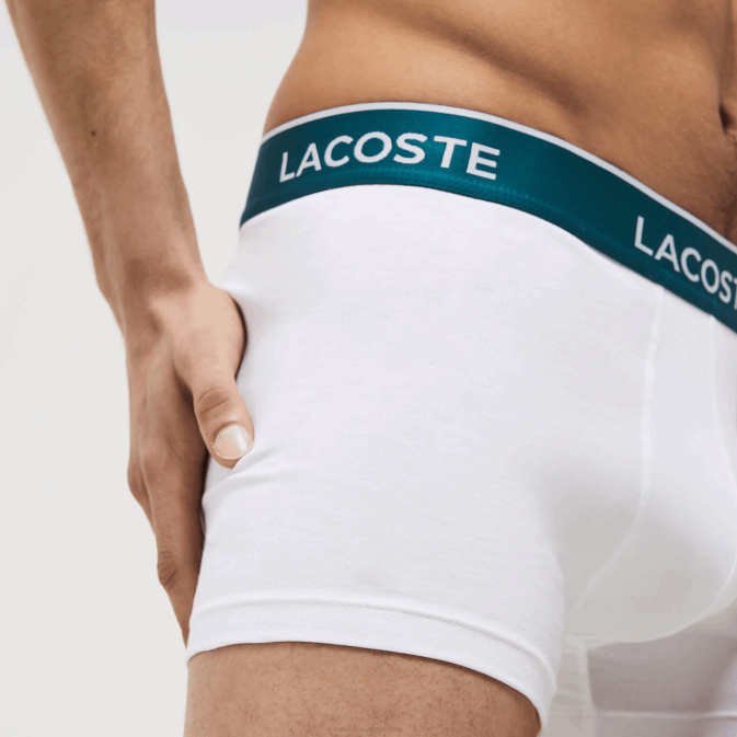 blanc 001 V6HV483 Hommes Lacoste lot de 3 boxers casual