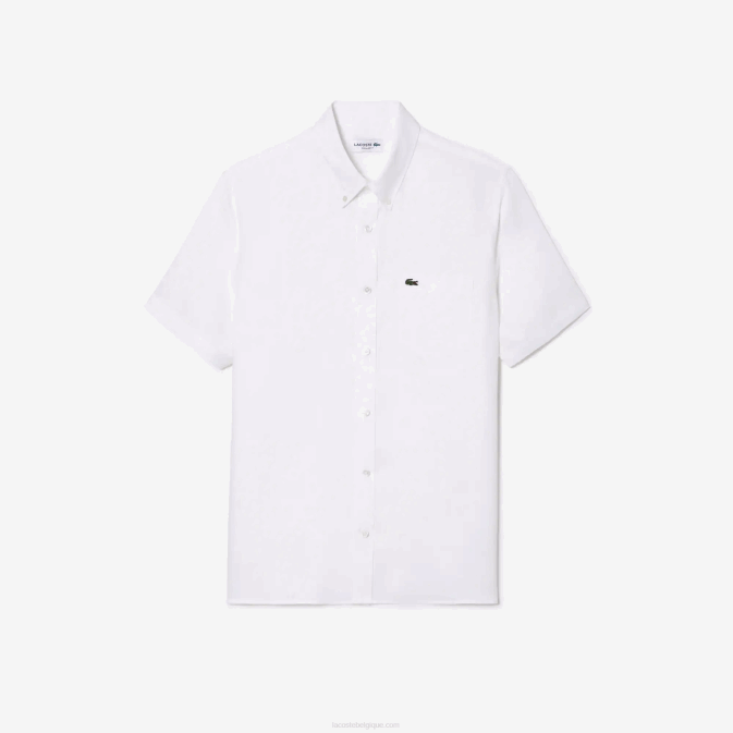 blanc 001 V6HV490 Hommes Lacoste chemise en lin à manches courtes
