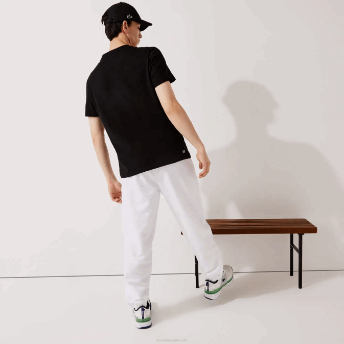 blanc 001 V6HV549 Hommes Lacoste pantalon de survêtement sport en tissu léger
