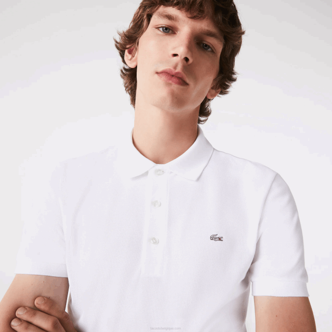 blanc 001 V6HV564 Hommes Lacoste polo stretch petit piqué coupe slim