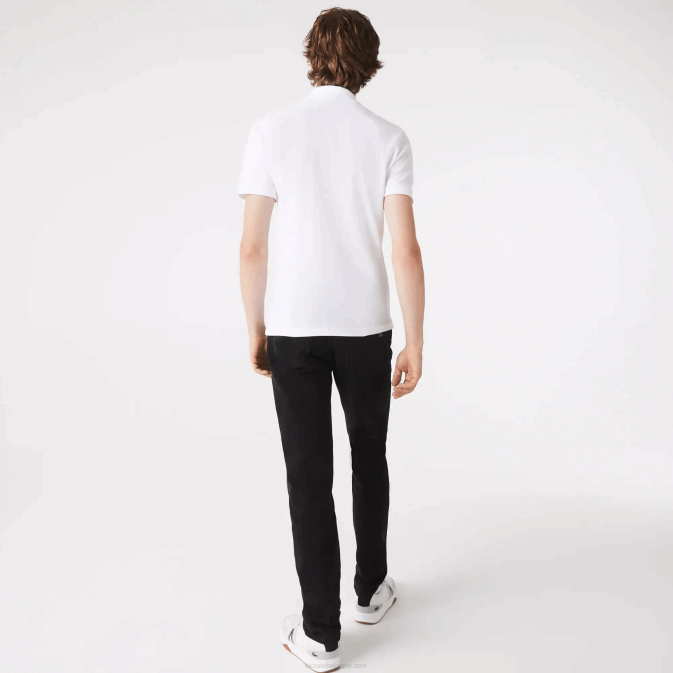 blanc 001 V6HV564 Hommes Lacoste polo stretch petit piqué coupe slim