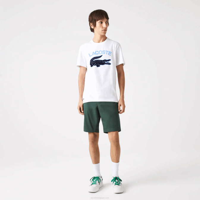blanc 001 V6HV570 Hommes Lacoste t-shirt coupe classique xl imprimé crocodile