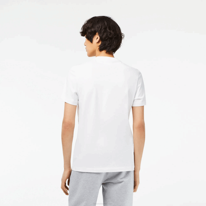blanc 001 V6HV63 Hommes Lacoste t-shirt imprimé en jersey de coton