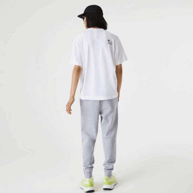 blanc 001 V6HV661 Hommes Lacoste t-shirt imprimé à coupe décontractée