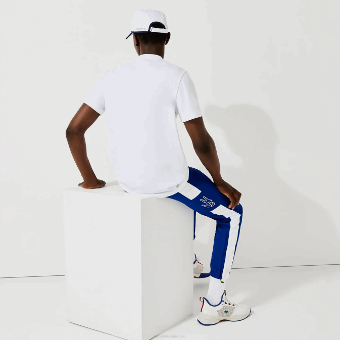 blanc 001 V6HV671 Hommes Lacoste t-shirt sport respirant en piqué