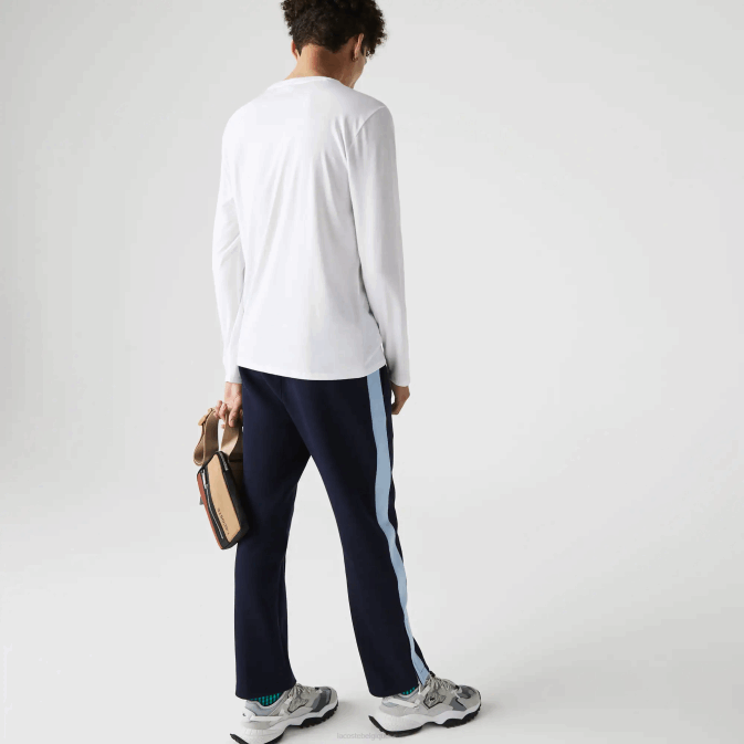 blanc 001 V6HV675 Hommes Lacoste t-shirt col v léger en jersey de coton pima