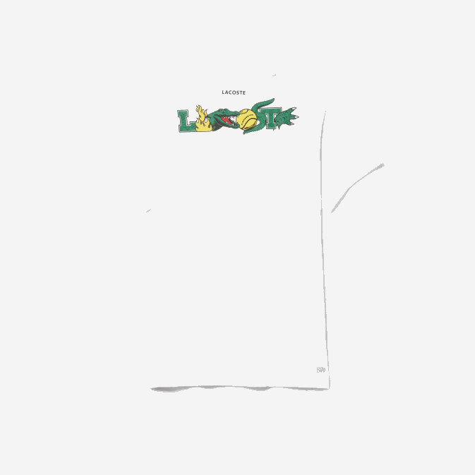 blanc 001 V6HV681 Hommes Lacoste t-shirt de tennis à imprimé crocodile sport