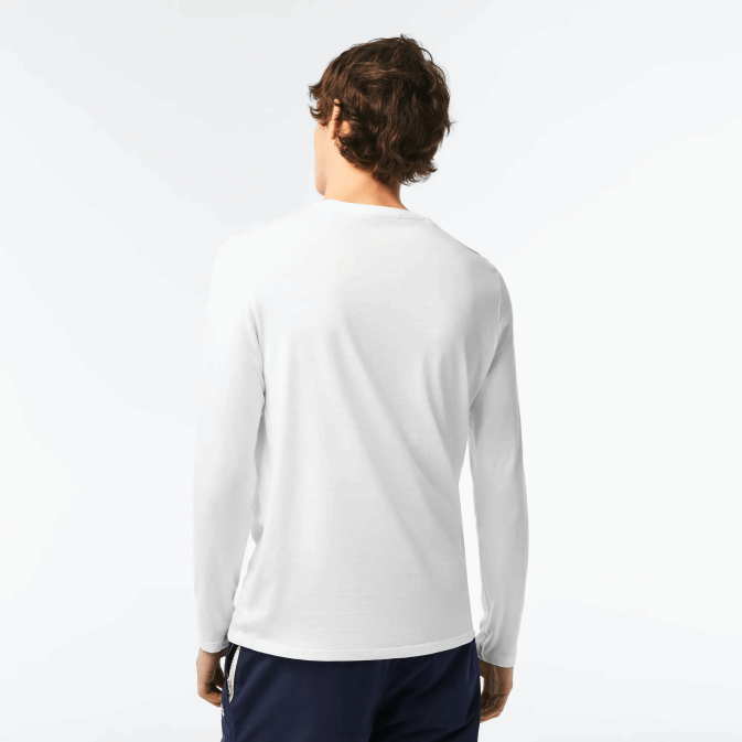 blanc 001 V6HV689 Hommes Lacoste t-shirt en jersey de coton pima à col rond