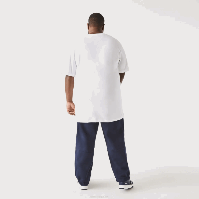 blanc 001 V6HV707 Hommes Lacoste polo regular fit en coton côtelé à col en V (grande taille)