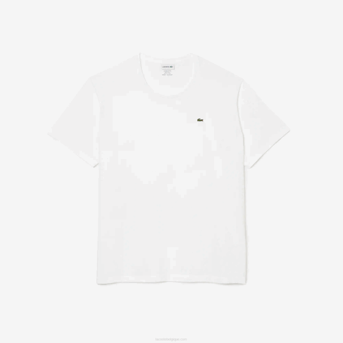 blanc 001 V6HV758 Hommes Lacoste t-shirt en jersey de coton xl à col rond