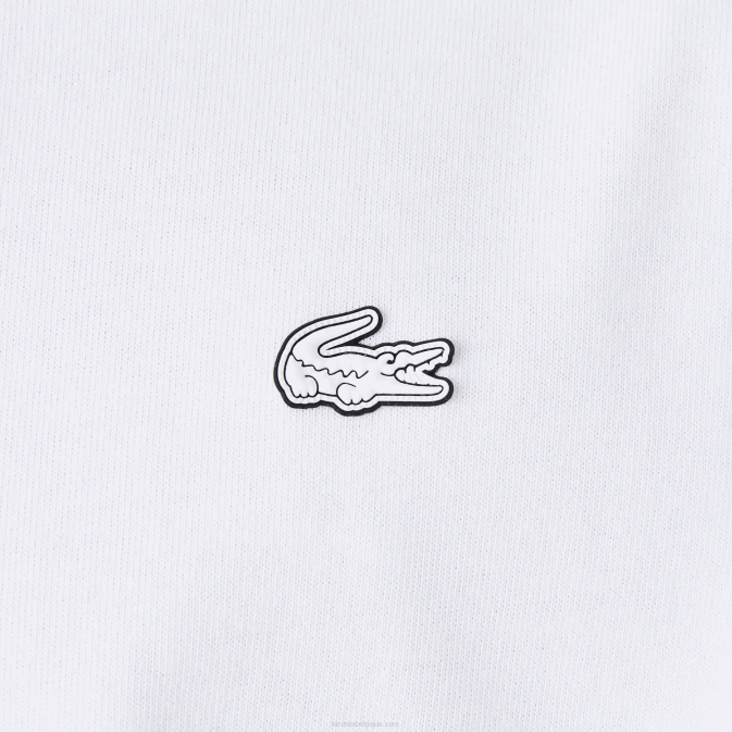 blanc 001 V6HV796 Hommes Lacoste t-shirt ample à imprimé
