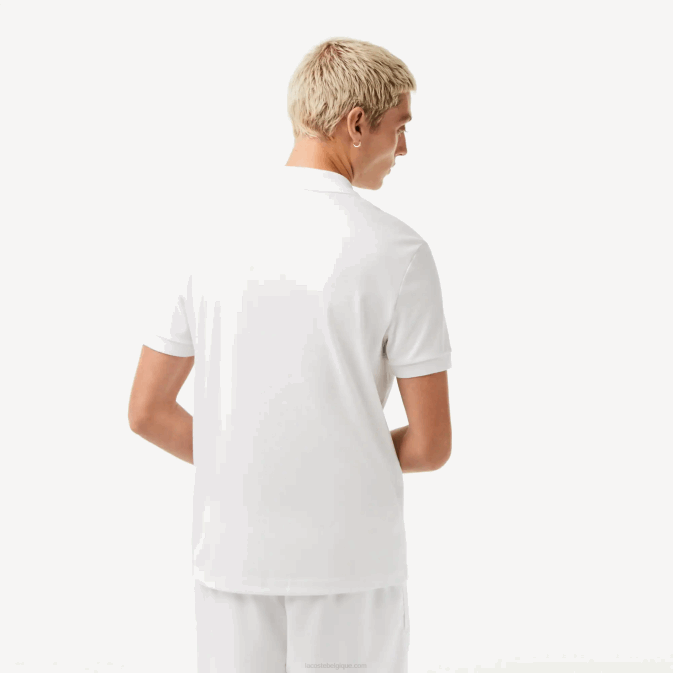 blanc 001 V6HV802 Hommes Lacoste polo coupe classique en coton pima