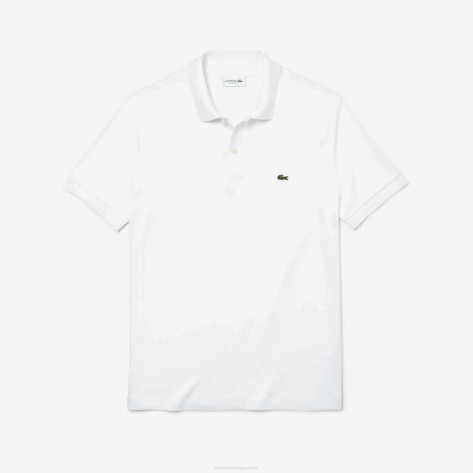 blanc 001 V6HV802 Hommes Lacoste polo coupe classique en coton pima