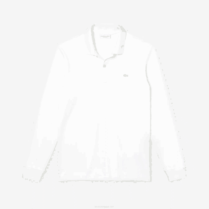 blanc 001 V6HV859 Hommes Lacoste polo à manches longues en coton pima coupe classique