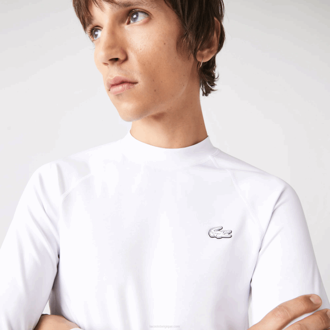 blanc 001 V6HV877 Hommes Lacoste t-shirt thermique sport