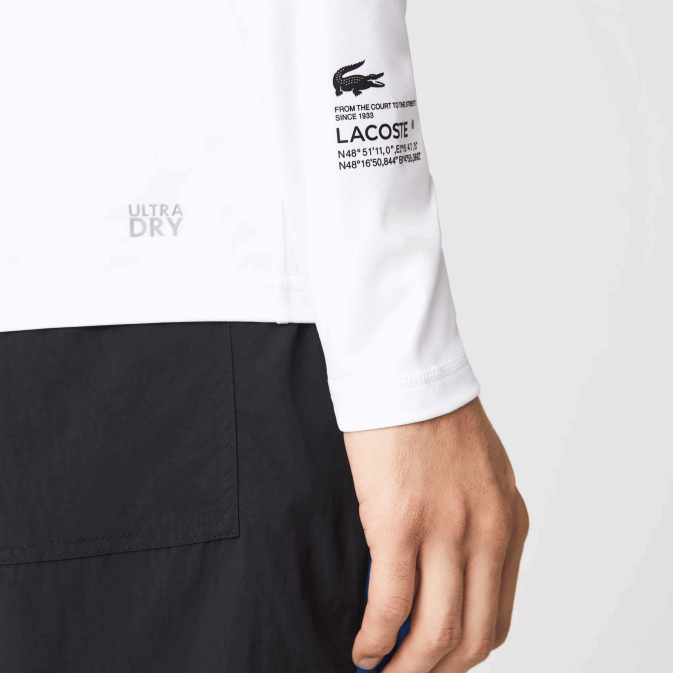blanc 001 V6HV877 Hommes Lacoste t-shirt thermique sport