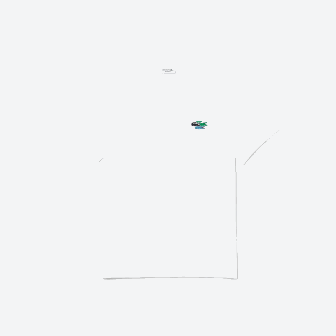 blanc 001 V6HV919 Hommes Lacoste t-shirt col rond crocodiles colorés en coton bio