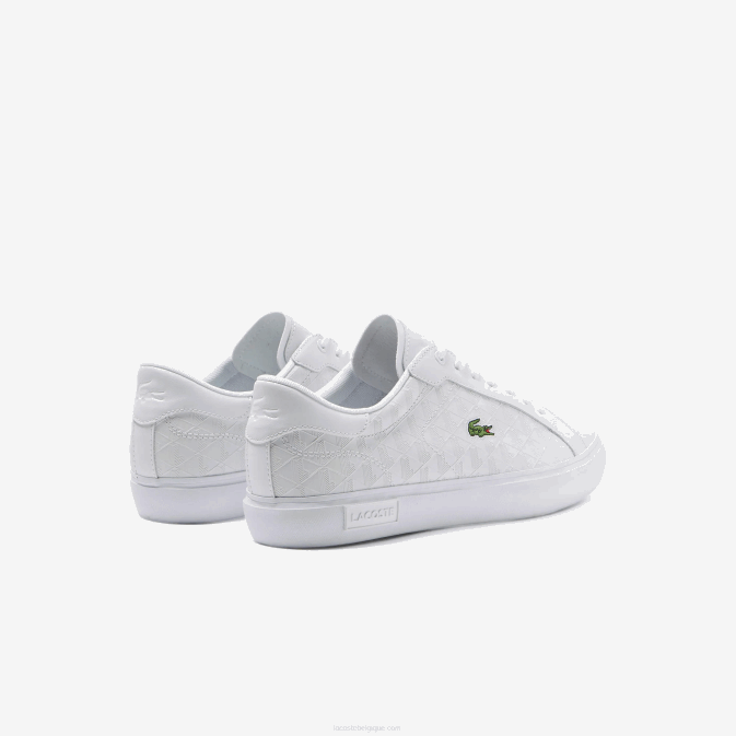 blanc 21g V6HV1703 Hommes Lacoste baskets powercourt en cuir