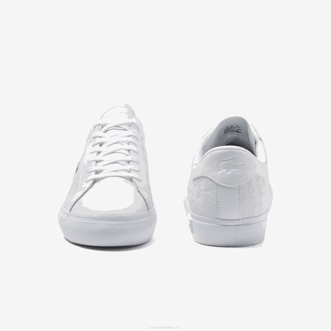 blanc 21g V6HV1703 Hommes Lacoste baskets powercourt en cuir