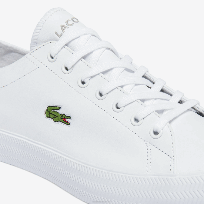 blanc 21g V6HV1750 Hommes Lacoste baskets gripshot en cuir et synthétique