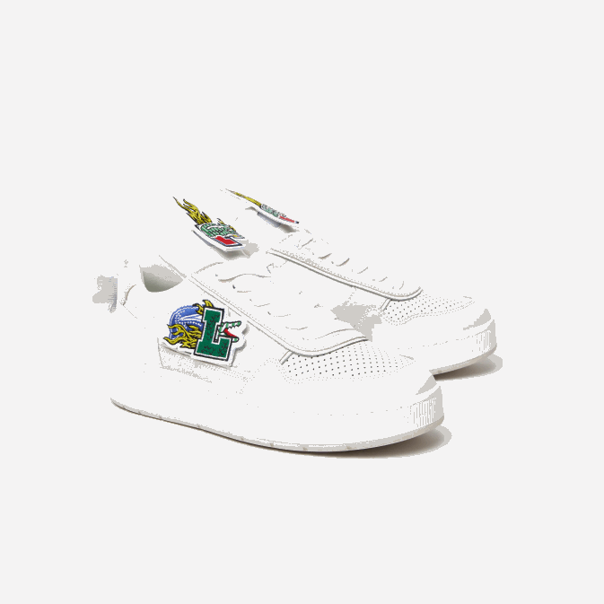blanc 21g V6HV1785 Hommes Lacoste baskets en cuir à clip ace