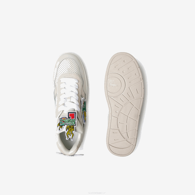 blanc 21g V6HV1785 Hommes Lacoste baskets en cuir à clip ace