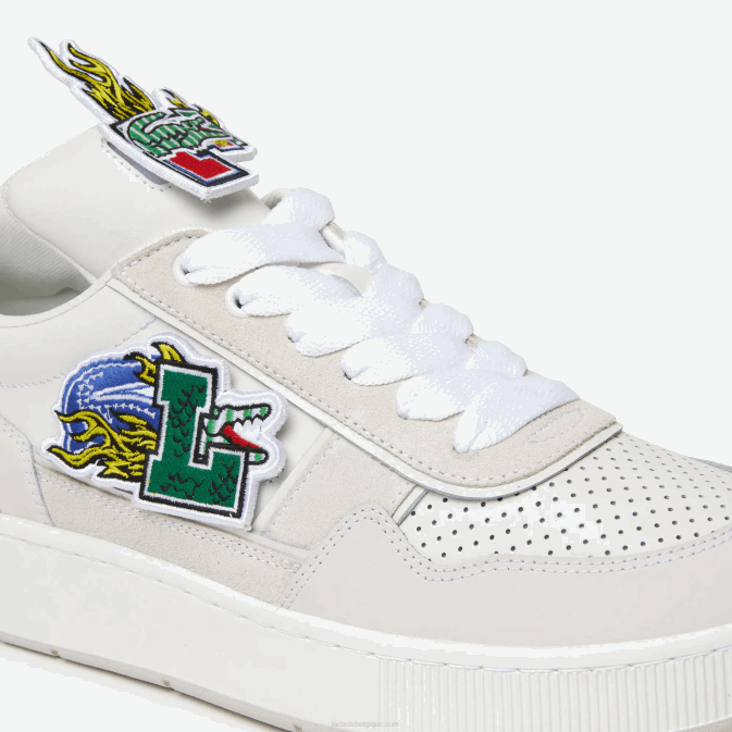 blanc 21g V6HV1785 Hommes Lacoste baskets en cuir à clip ace