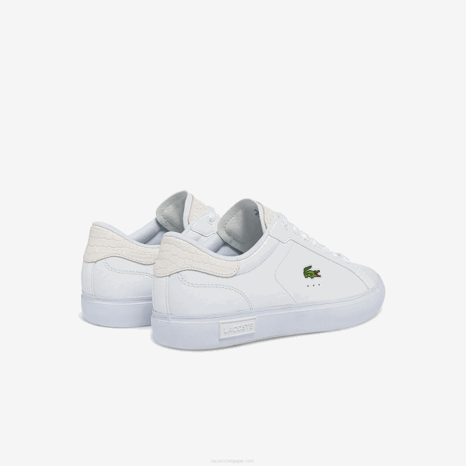 blanc 21g V6HV1845 Hommes Lacoste baskets en cuir bruni powercourt