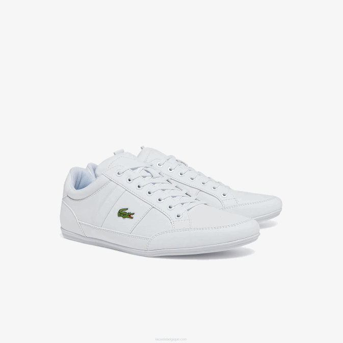 blanc 21g V6HV1867 Hommes Lacoste baskets chaymon en synthétique et cuir