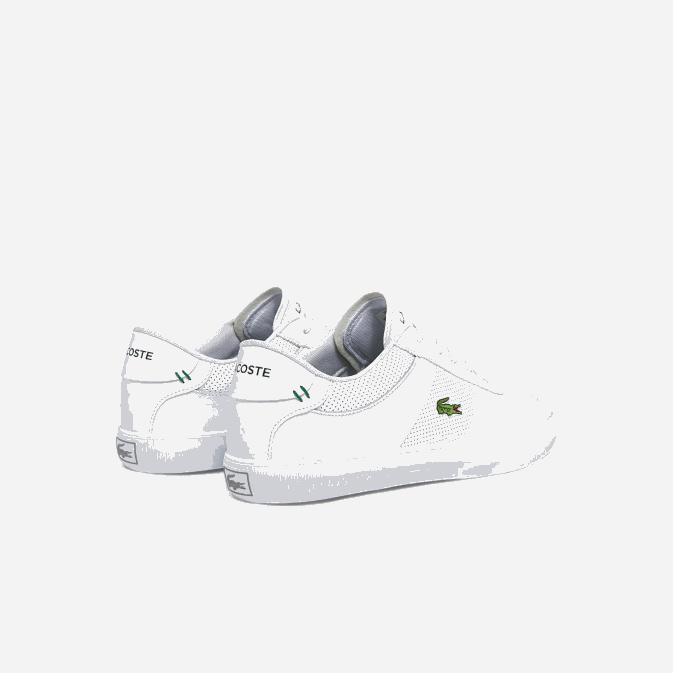 blanc 21g V6HV1913 Hommes Lacoste baskets en cuir court-master