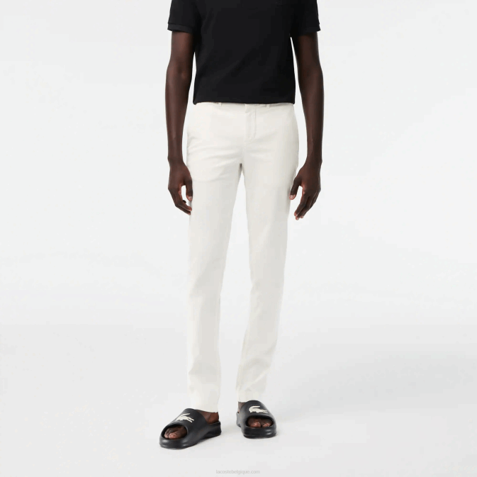 blanc 70v V6HV1550 Hommes Lacoste nouveau pantalon slim classique en coton stretch