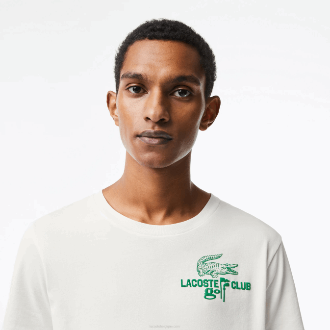 blanc 70v V6HV178 Hommes Lacoste t-shirt golf regular fit en coton bio