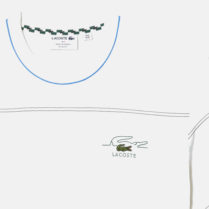 blanc 70v V6HV182 Hommes Lacoste t-shirt à rayures en jersey de coton bio